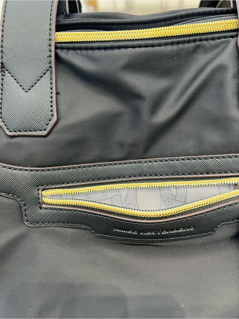 Aimee Kestenberg Black Nylon Tote with Gold Hardware